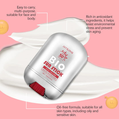 Spf 50+ Sunscreen Stick Hydrating Oil Free Anti Sun UV Protection Natural Sunblock Isolation Cream Mild Face Body Moisturizer