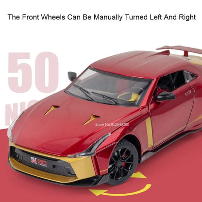 Valkyrie GT-R50 Sports 1:24 Car Model Toy Diecast Alloy Doors Opened Sound Light Supercar Collectible Ornaments Toy Gifts