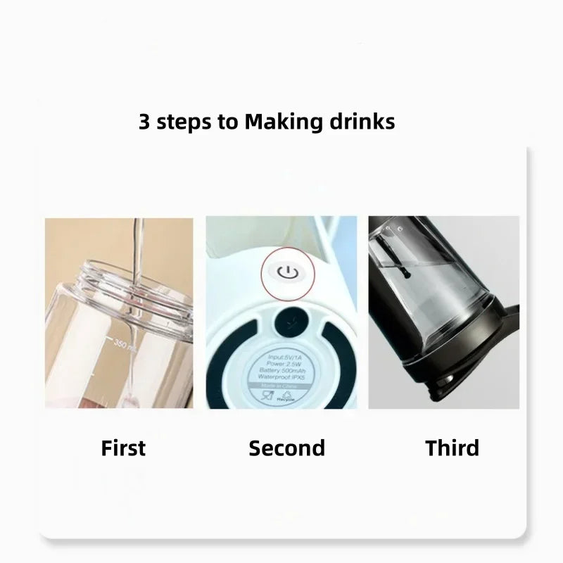 Electric Blenders 450ML Cup Portable Protein Powder Shaker Bottle Mixing Cup Rechargeable Coffee Milk Cup Sports Fitness Kettle