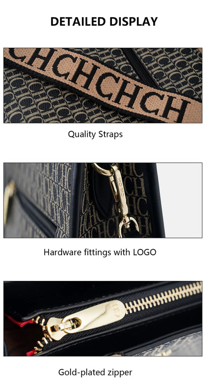 CH Fashion Monogram Print High Quality Metal Logo Casual Light Luxury Brand Designer New Women's Handbag