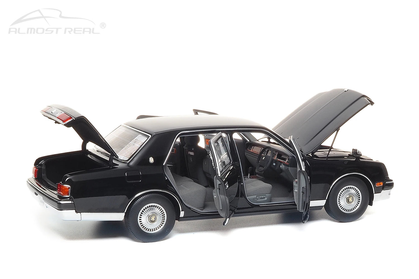 Almost Real Car model 1/18 Toyota Century alloy full open model 1997 black Static collection Collect Holiday gift