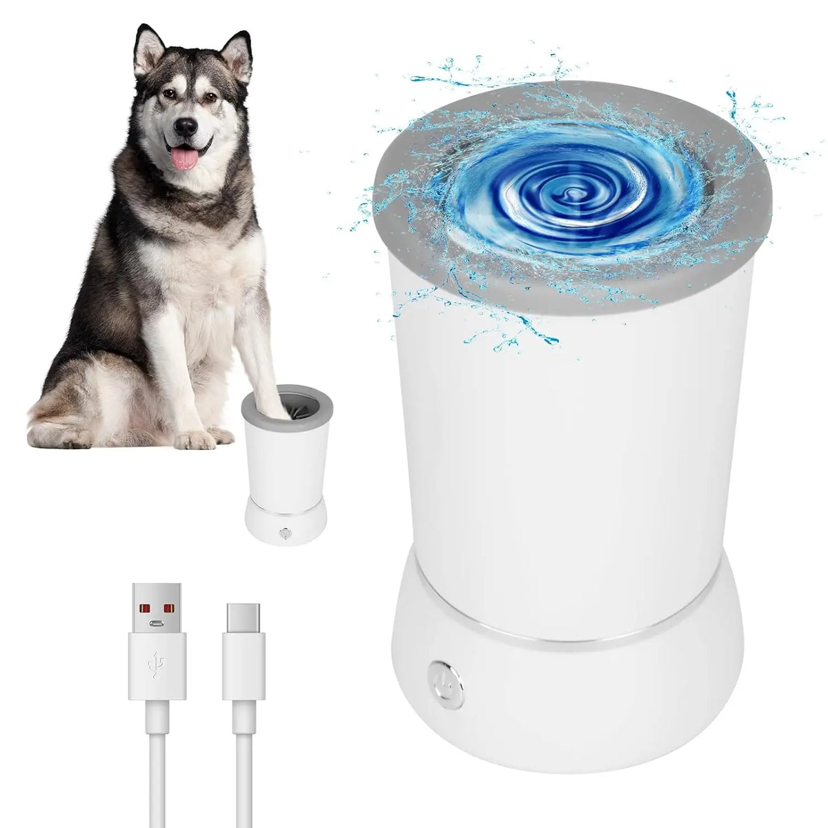 Portable Dog Paw Washer Automatic Cleaner Electric Massager USB Rechargeable for Small To Medium Dogs Cats Paw Cleaner Massager