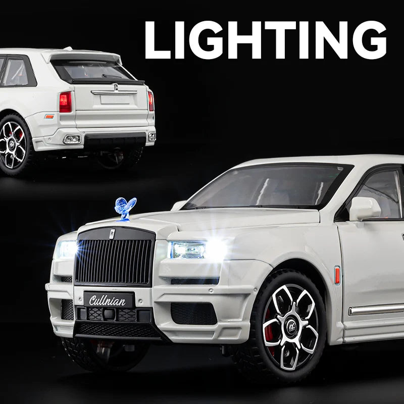 Rolls Royce 1:20 SUV Cullinan Alloy Luxy Car Model Diecast Metal Vehicles Car Model Simulation Sound and Light Gift