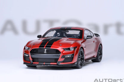 AUTOART New 1/18 scale Ford Mustang Shelby GT500 WHITE SILVER  Sports car model Static display Collection Holiday gift 73097