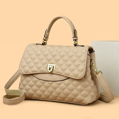 New Women's Soft Leather Shoulder Bags Multi-Layer Pockets Messenger Crossbody Bags Luxury Designer Female Handbags and Purses