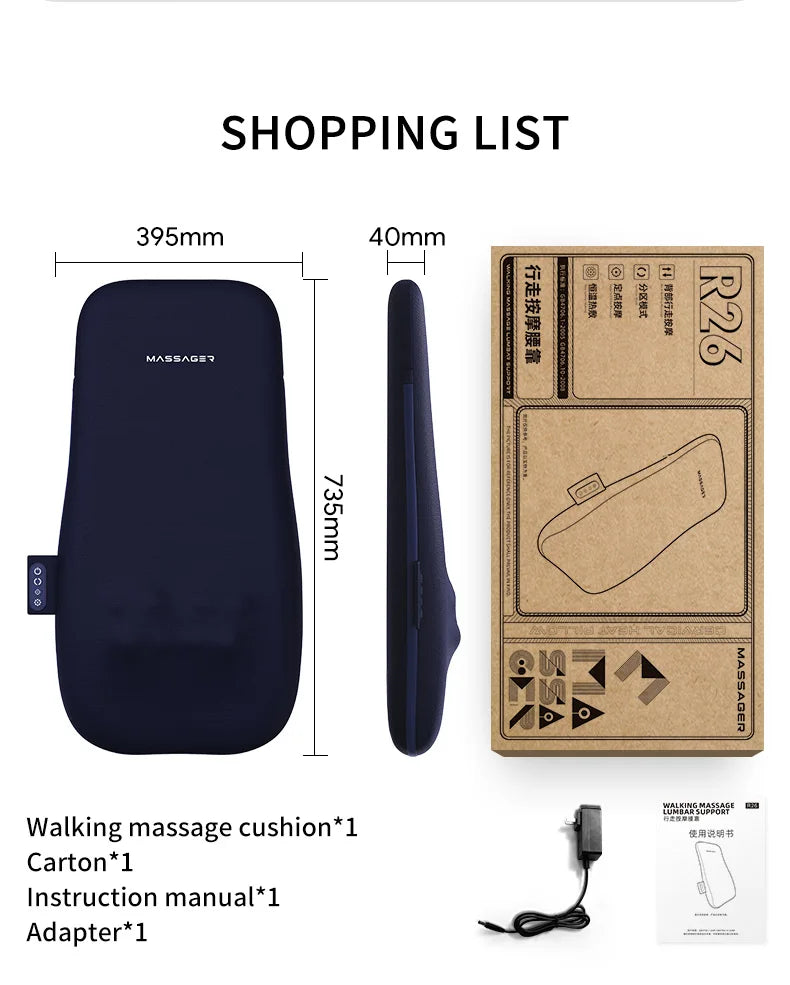 Electric Shiatsu Back Massager with Soothing Heat Upgraded Deep Tissue Kneading Full Body Massage Cushion Relax at Home Office