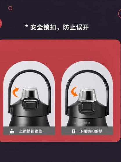 Outdoor Thermos Portable 304 Stainless Steel Thermal Mug Tumbler Vacuum Flasks Cold and Hot Sports Water Bottle with Straw