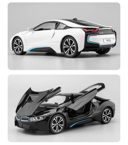 BMW I8 Sports Car Alloy Diecast 1:22 Model Car Vehicle Collection Simulation Sound & Light Toy Car Gifts