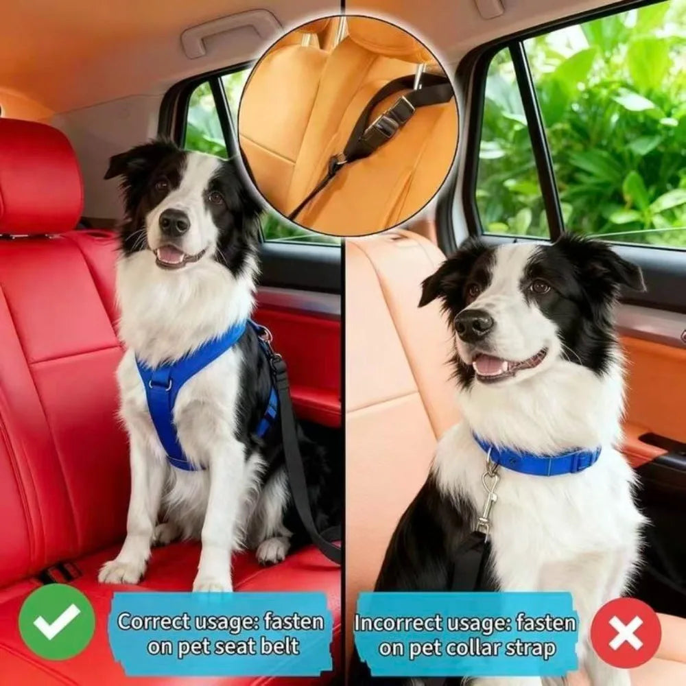 Pet Dog And Cat Seat Belt, Car Headrest Restraint, Adjustable Safety Rope, Car Seat Belt