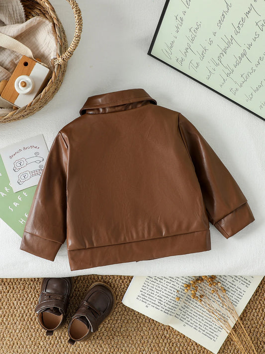 Baby Boys Cool Jacket Spring and Autumn New Style Windproof Korean Style Stand up Collar Coat for 1-3Y Outdoor Wear