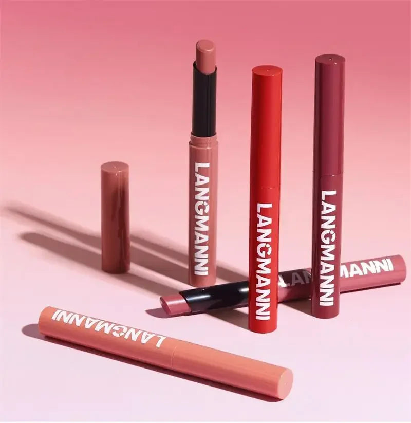 Matte Lipstick Non-Stick Cup Long-Lasting Velvet Finish Lipstick Pen  Smooth Matte Lip Color Waterproof Non-Fading -12 Colors