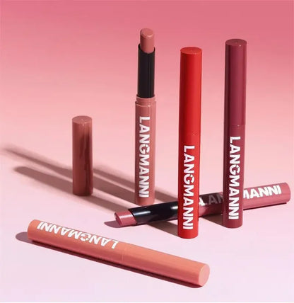 Matte Lipstick Non-Stick Cup Long-Lasting Velvet Finish Lipstick Pen  Smooth Matte Lip Color Waterproof Non-Fading -12 Colors