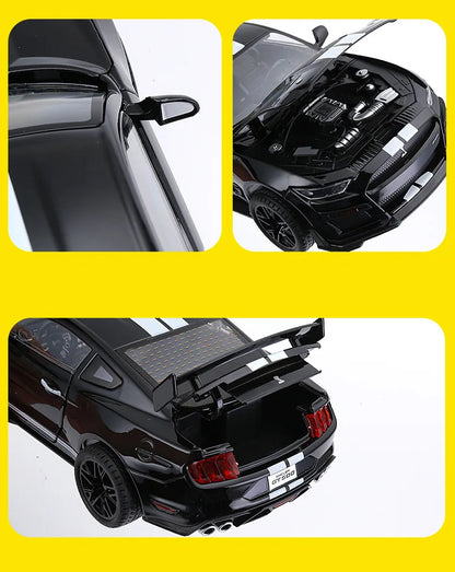 Ford Mustang Shelby GT500  1:18 Alloy Sports Car Model Diecast Metal Racing Car Vehicles Model Sound and Light Toy Gift