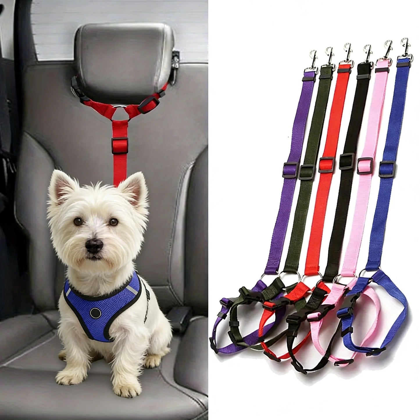 Adjustable Pet Cat Dog Car Seat Belt Pet Seat Vehicle Dog Harness Lead Clip Safety Lever Traction Dog Collars Dog Accessoires