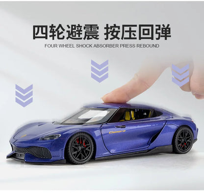 Koenigsegg Gemera 1:24 Car Alloy Diecast Model Collect Hobby Model Ornaments Gift For Friend Pull Back Toy New Style Sports Car