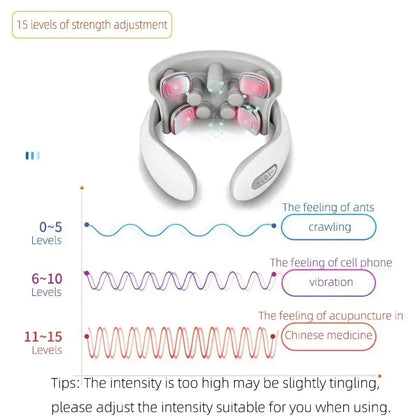 Smart Neck And Back Massager Device Shoulder Neck Massage Cervical Vertebra Vibrator Heating Relieve Pain Muscle Care