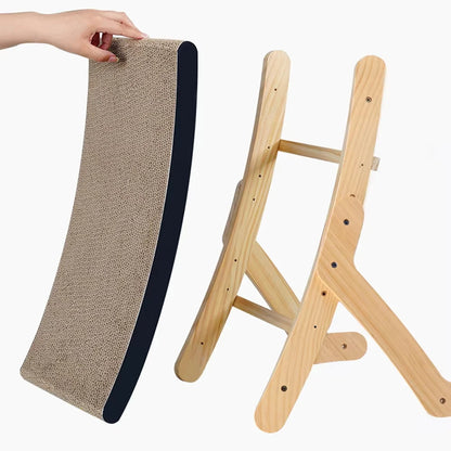 Detachable 3 in 1 wooden frame cat scratching board wear-resistant integrated vertical multi-model cat bed cat claw grinding toy