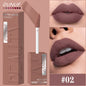 DUNUF  8-color matte velvet smooth easy-to-apply square tube lip gloss waterproof three-dimensional plumping lipstick