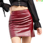 Women’s Red Crocodile Print PU Skirt – Brown Stretch Slim Skirt
