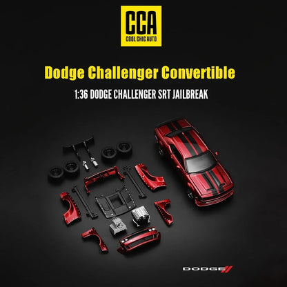 CCA 1:36 Dodge Challenger Alloy DIY Race Car - Detachable & Customizable Parts, Buildable Model Kit for Collectors