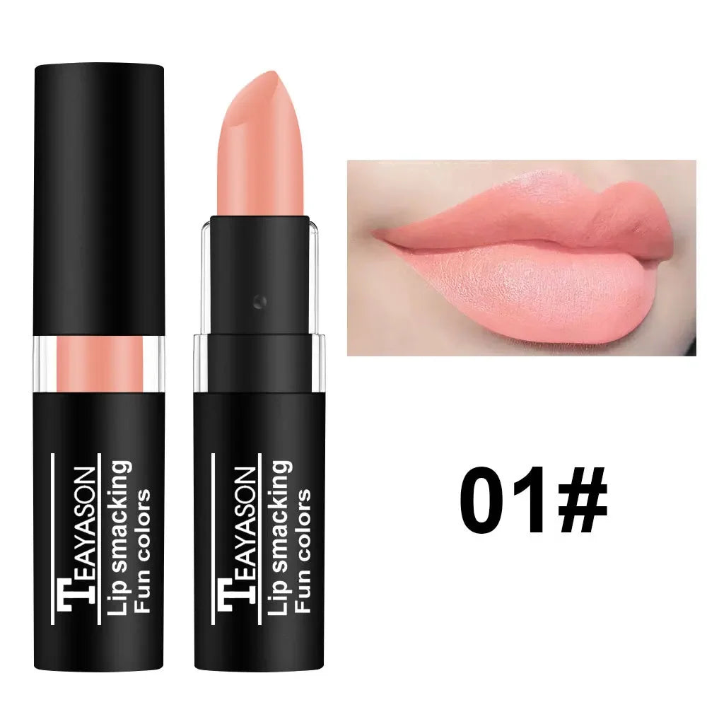 12Colors Matte Lipstick Black Green Sexy Red Velvet Lip Gloss Long Lasting Non-stick Women Lip Tint Make Up Facial Body Cosmetic