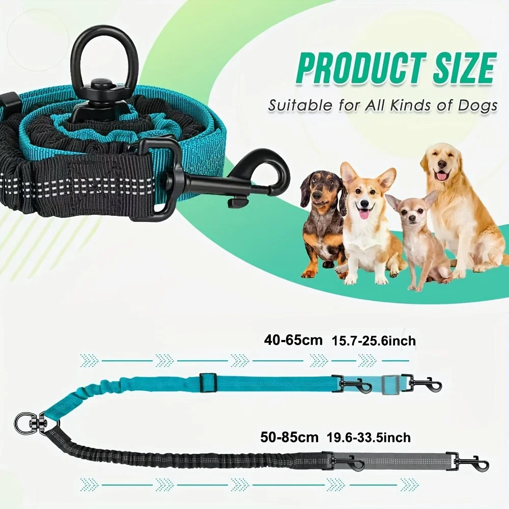 2 in 1 Dual-Lead Dog Leash System for Two Dogs Heavy-Duty Dual Leash with Attachment Points, Compatible with Harnesses & Collars