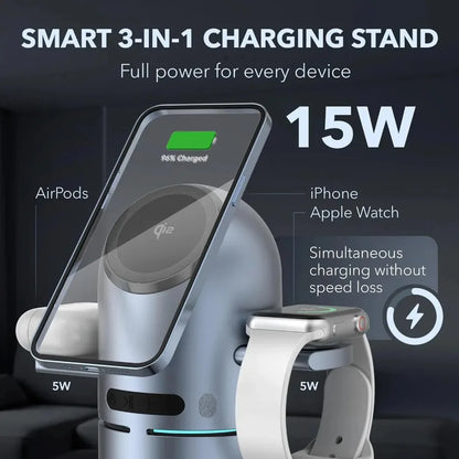 Magnetic 3 In 1 QI2 15W Wireless Charger Desktop Bluetooth Speaker For iPhone 17-12 Apple Watch 11-2 Airpods Pro 3 Fast Charging