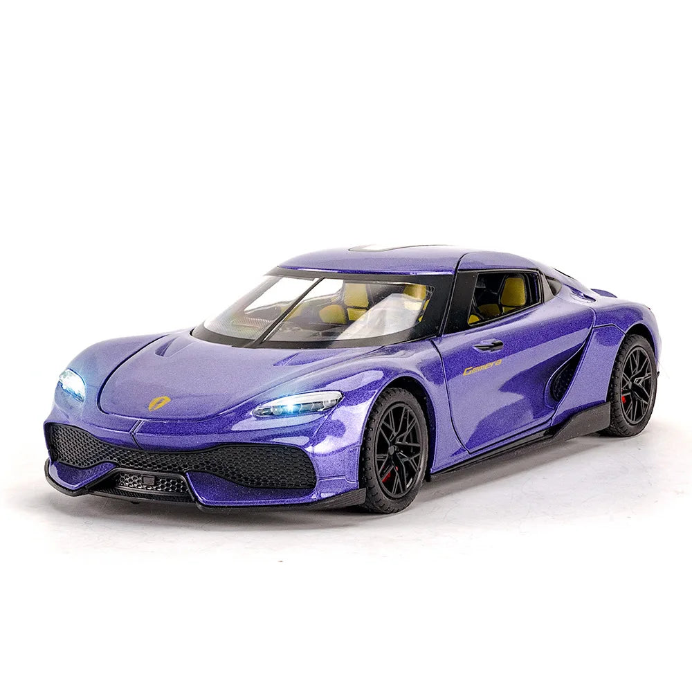 Koenigsegg Gemera 1:24 Car Alloy Diecast Model Collect Hobby Model Ornaments Gift For Friend Pull Back Toy New Style Sports Car