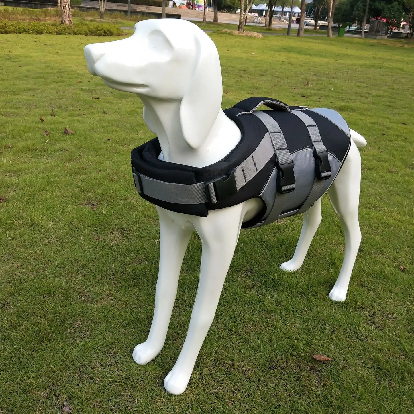 Reflective Dog Life Jacket Adjustable Breathable Pet Safety Vest Enhanced Buoyancy Oxford Cloth Swimming Clothes Beach