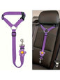 Solid Color Two-in-one Pet Car Seat Belt Nylon Lead Leash Backseat Safety Belt Adjustable Dogs Harness Collar Pet Accessories