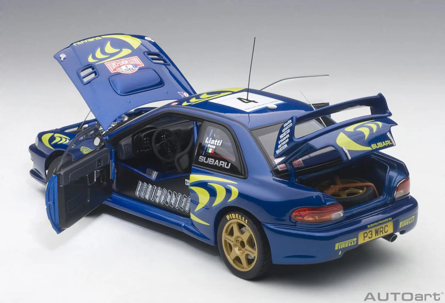 AUTOART Die-cast car model 1/18 Subaru Impreza WRC Rally of Monte Carlo  Static display car models