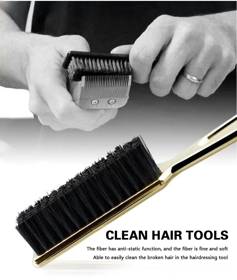 Soft Hair Cleaning Brush Barber Plastic Handle Retro Neck Duster for Salon Hairdressing Styling Tool to Remove Comb Breaks