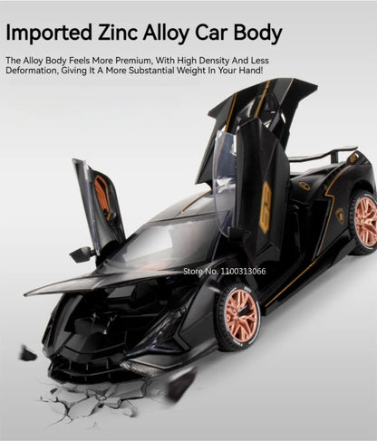 BYD YANGWANG U9 1:24 Cars Miniature Models Toys Wheel Shock Absorption Light Music Supercar