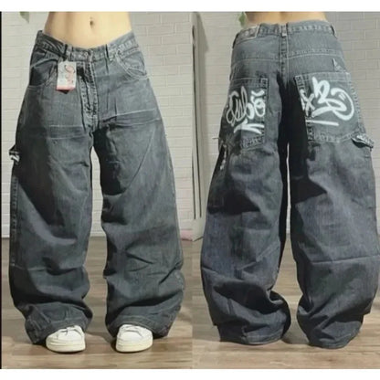 American New Fashion Vintage Washing Heavy Industry Multi-pocket Tooling Jeans Female Y2K Street Popular Baggy Drop Pants Tide