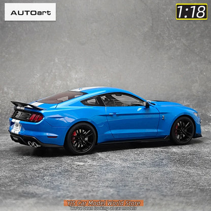 AUTOART New 1/18 scale Ford Mustang Shelby GT500 WHITE SILVER  Sports car model Static display Collection Holiday gift 73097