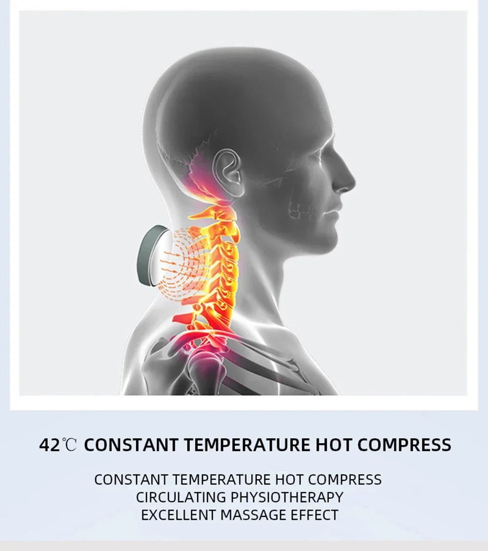 Smart Neck And Back Massager Device Shoulder Neck Massage Cervical Vertebra Vibrator Heating Relieve Pain Muscle Care