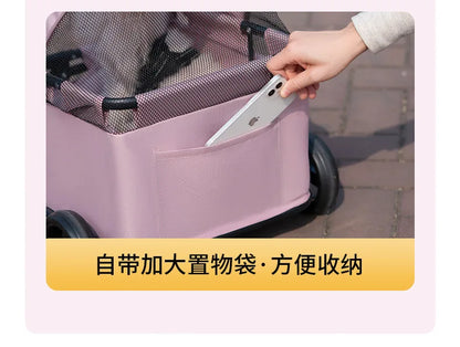 Small Pet Stroller for Dogs Cats Teddy Bears Outdoor Activities Lightweight and Foldable Car Accessories