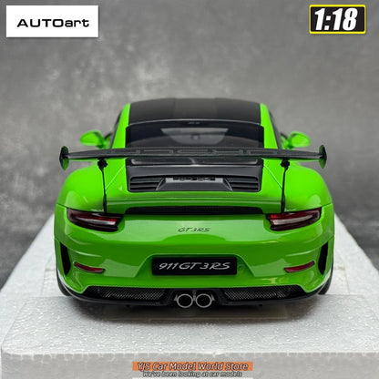 AUTOART 1/18 Scale New Porsche 911 (991.2) GT3 RS Weissach Package Car model Sports car Static collection