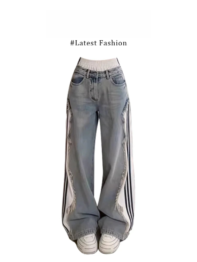 Parkyeon Women's Sleeveless Vest Top Summer Casual Wear with Jeans Set Waist-Cinching Design Comfortable Loose Fit Fashionable