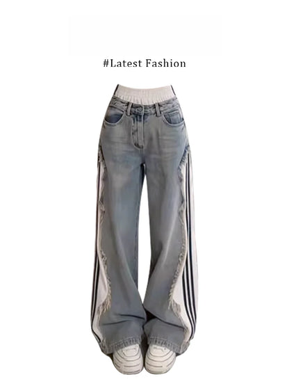 Parkyeon Women's Sleeveless Vest Top Summer Casual Wear with Jeans Set Waist-Cinching Design Comfortable Loose Fit Fashionable