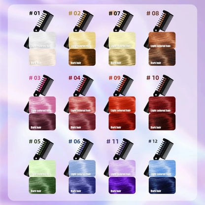Disposable Hair Color Brush Washable Temporary Dye Comb No Loss Folding Styling Stick For Home DIY Colorful