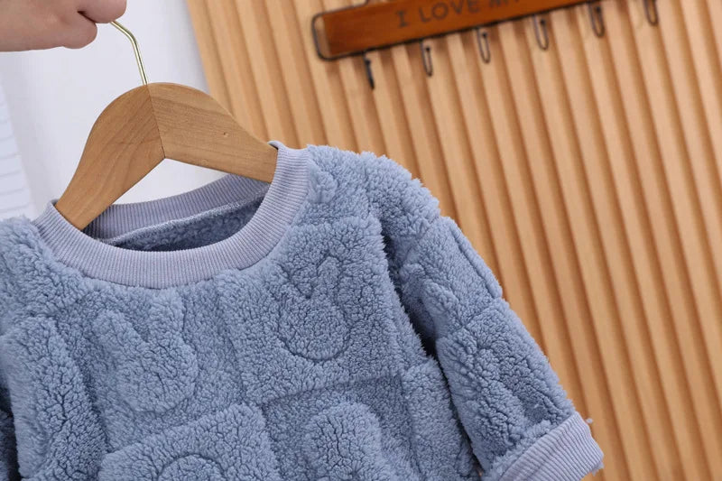 New autumn flange pajamas girl style Liu Su home service boy long sleeve top+trousers set 0-5 year old children pajamas set
