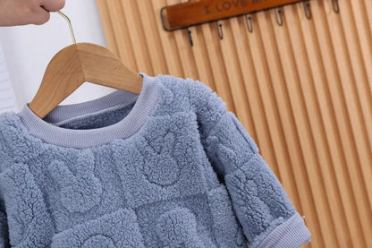 New autumn flange pajamas girl style Liu Su home service boy long sleeve top+trousers set 0-5 year old children pajamas set
