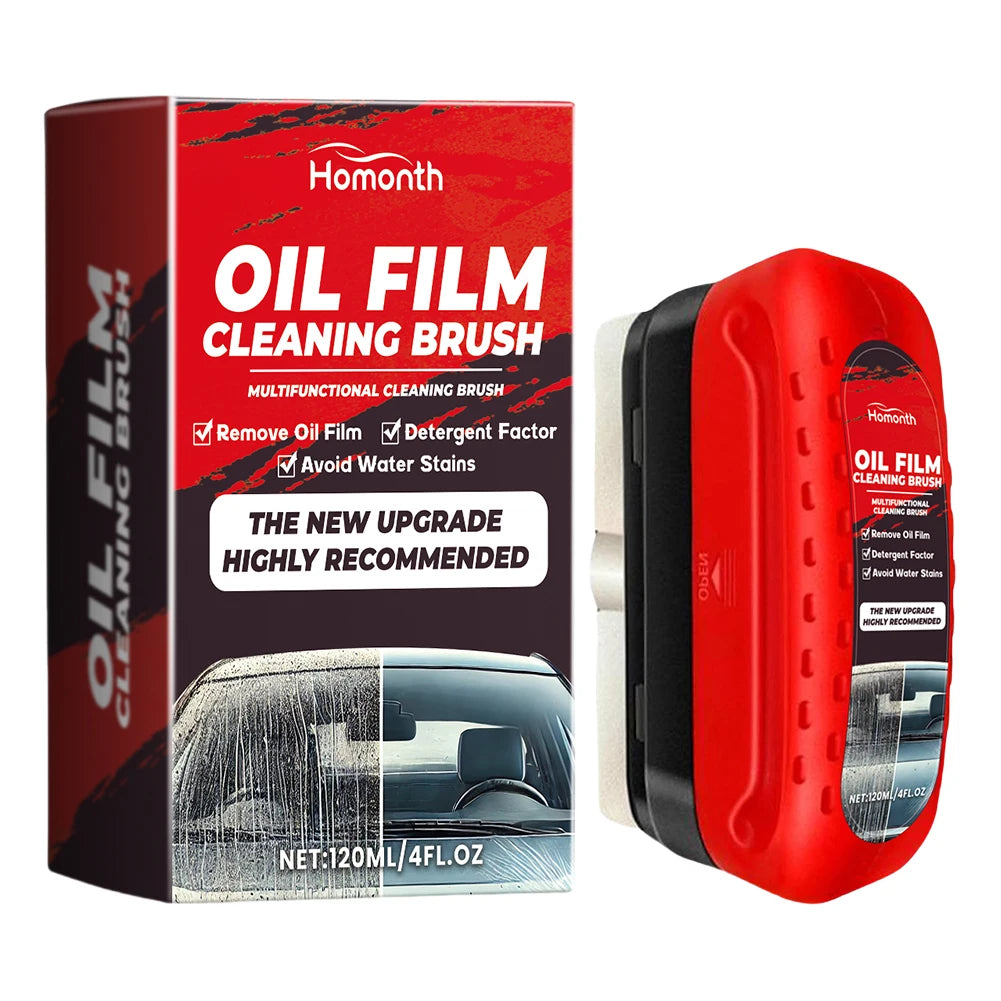 F1204 Car Windshield Oil Film Remover, Windshield Refurbisher, Stain Remover And Cleaning Brush