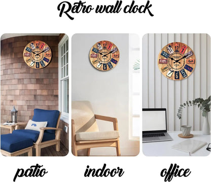 Modern Minimalist Silent Quartz 12 Inch Clock Battery Operated Easy Read Retro Wall Clock for Living Room Office Kitchen Bedroom