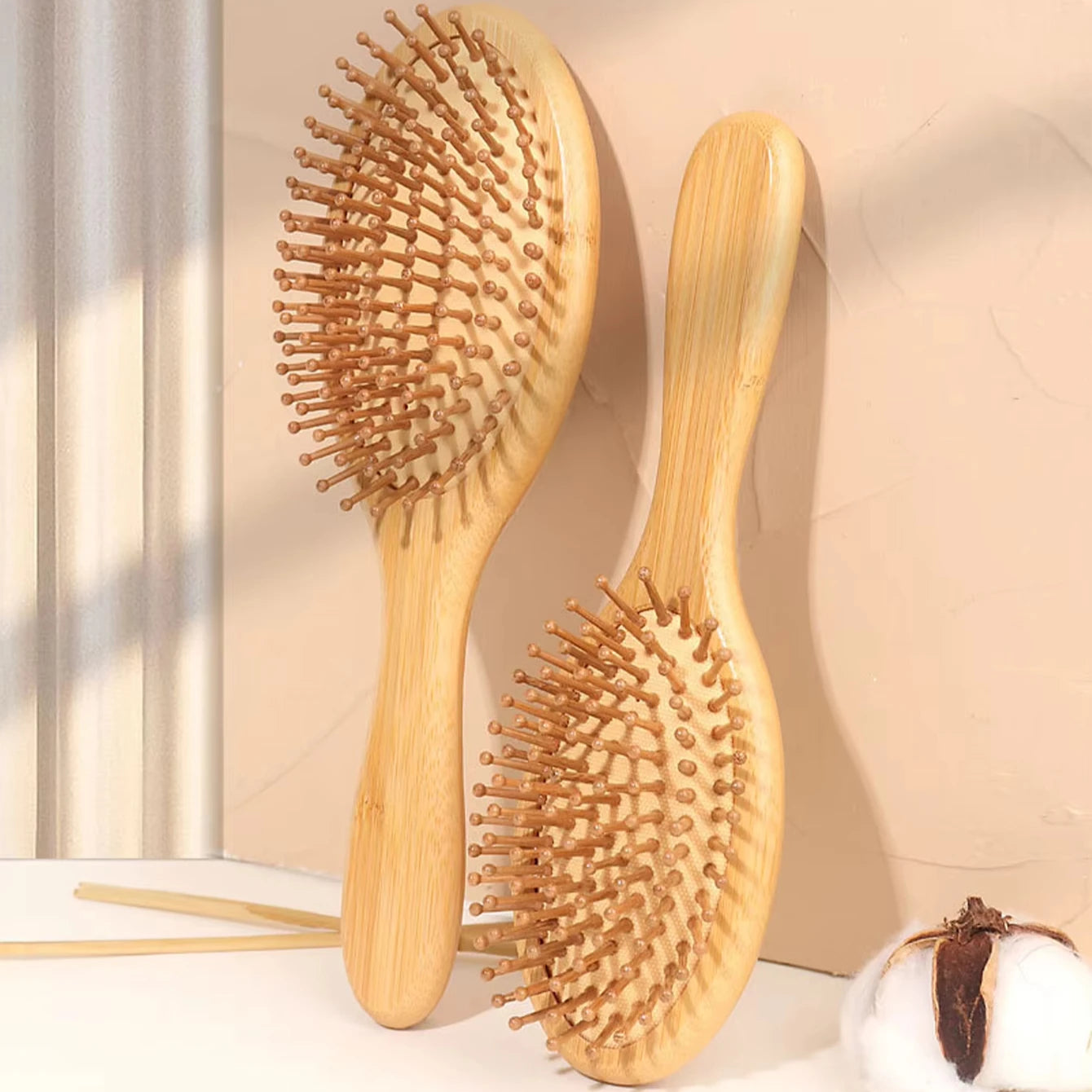 Natural Wood Comb Bamboo Air Cushion Comb High Elastic Head Smooth Hair Not Knotted Practical Comb Hair Loss Massage Brush