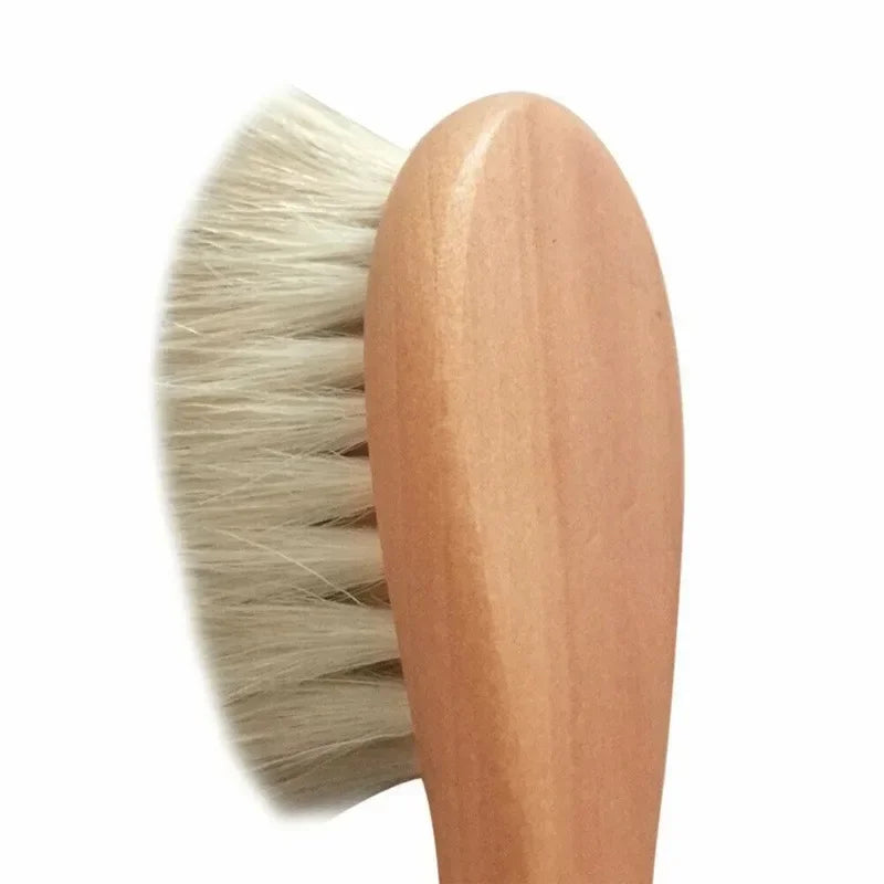 Newborn Baby Wool Wood Brush Comb Head Massage Tool Portable Baby Comb Bath Brush Comb，Special for Real Hair Wigs