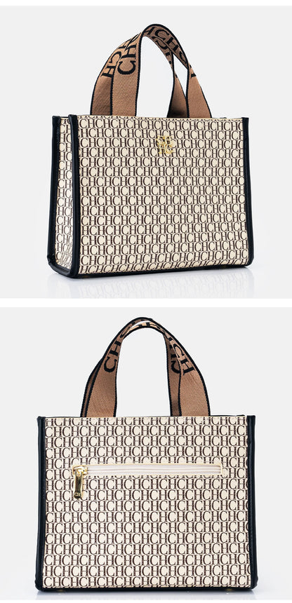 CH Fashion Monogram Print High Quality Metal Logo Casual Light Luxury Brand Designer New Women's Handbag