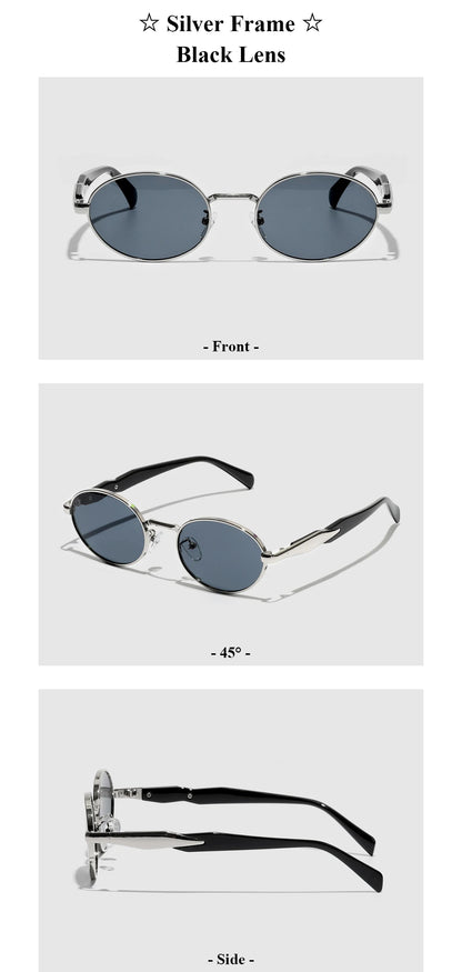 Ruiao 2026 Fashion Oval Sunglasses for Women Luxury Designer Metal Frame UV400 Sun Protection Shades Brand New Arrival Eyewear