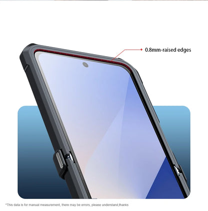 Xundd For Samsung Z Flip 7 Case Galaxy Z Flip 3 4 5 6 Case Airbag Shockproof Shell Back Clear Cover with Glass For 갤럭시 z플립7